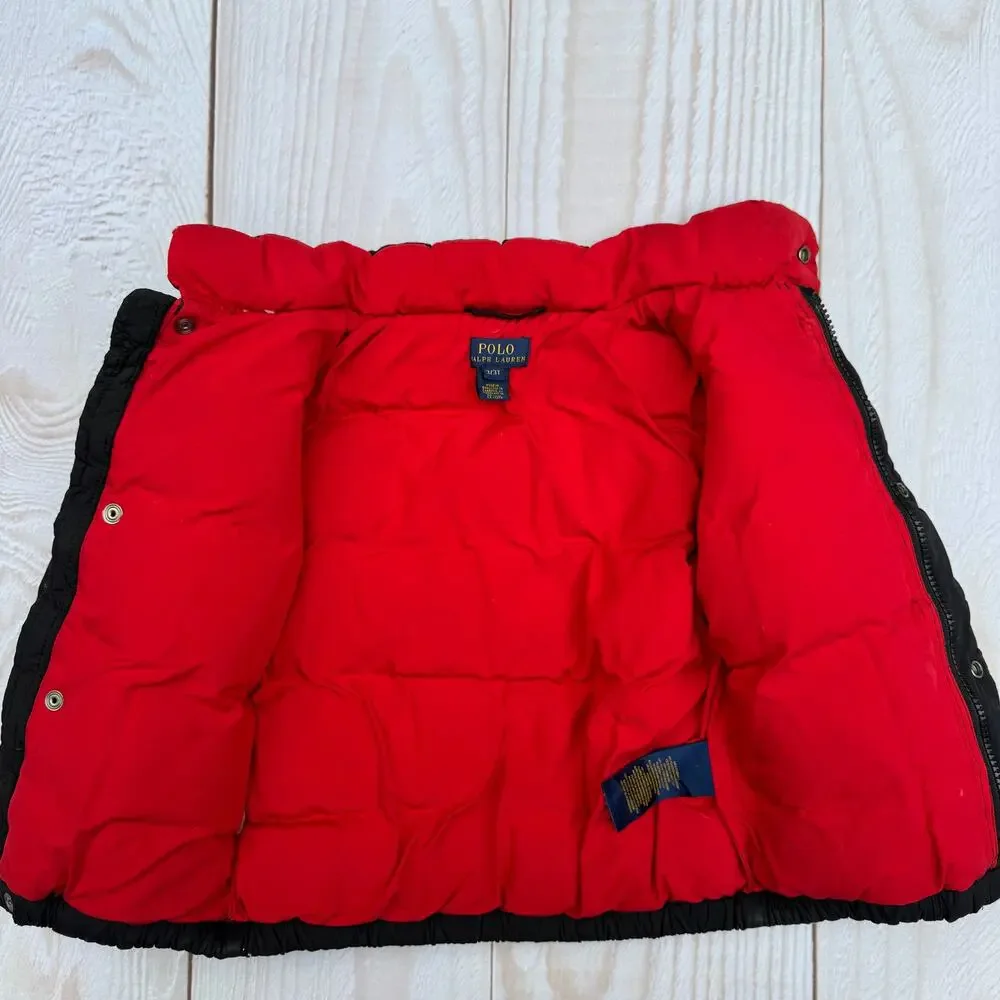 Polo Ralph Lauren Boys Toddler 3T Puffer Down Jacket Black ***No Hood***
